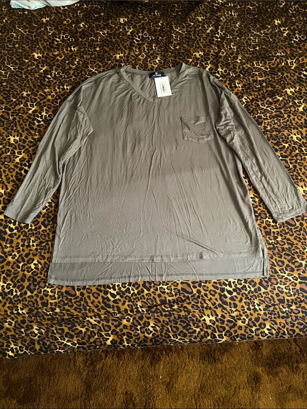 Rae Mode Olive Long Sleeve Pocket Tee